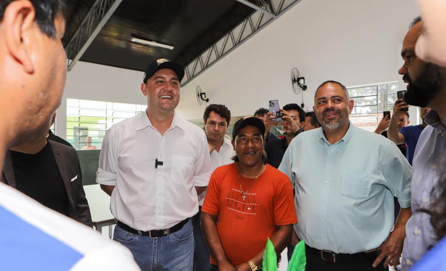 Manoel Ribas, 02 de fevereiro do 2023 - O governador Carlos Massa Ratinho Junior entregou na manhã desta quinta-feira as obras de ampliação no Colégio Estadual Indígena Cacique Gregório Kaekchot, na terra indigina Ivaí.