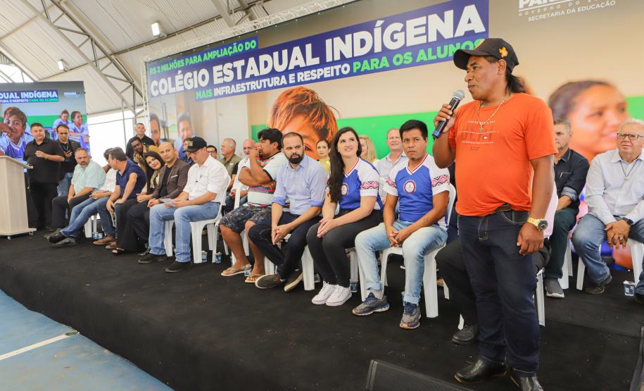 Manoel Ribas, 02 de fevereiro do 2023 - O governador Carlos Massa Ratinho Junior entregou na manhã desta quinta-feira as obras de ampliação no Colégio Estadual Indígena Cacique Gregório Kaekchot, na terra indigina Ivaí.