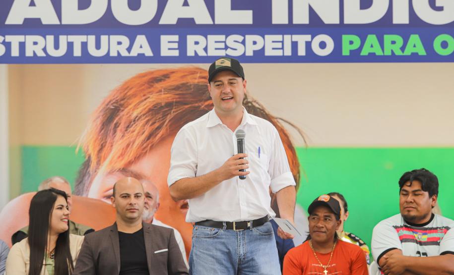 Manoel Ribas, 02 de fevereiro do 2023 - O governador Carlos Massa Ratinho Junior entregou na manhã desta quinta-feira as obras de ampliação no Colégio Estadual Indígena Cacique Gregório Kaekchot, na terra indigina Ivaí.