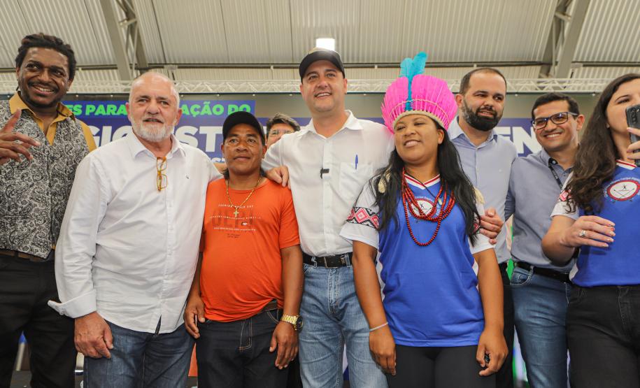 Manoel Ribas, 02 de fevereiro do 2023 - O governador Carlos Massa Ratinho Junior entregou na manhã desta quinta-feira as obras de ampliação no Colégio Estadual Indígena Cacique Gregório Kaekchot, na terra indigina Ivaí.