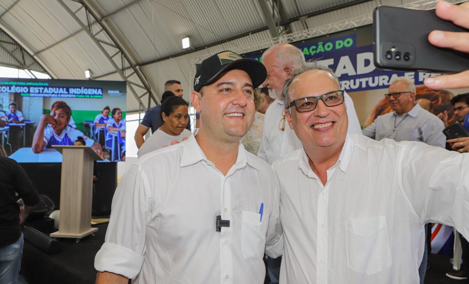 Manoel Ribas, 02 de fevereiro do 2023 - O governador Carlos Massa Ratinho Junior entregou na manhã desta quinta-feira as obras de ampliação no Colégio Estadual Indígena Cacique Gregório Kaekchot, na terra indigina Ivaí.