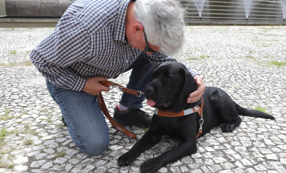 Conheça Rock e Roberto Leite, cão-guia e servidor cego que vão trabalhar no Governo do Paraná