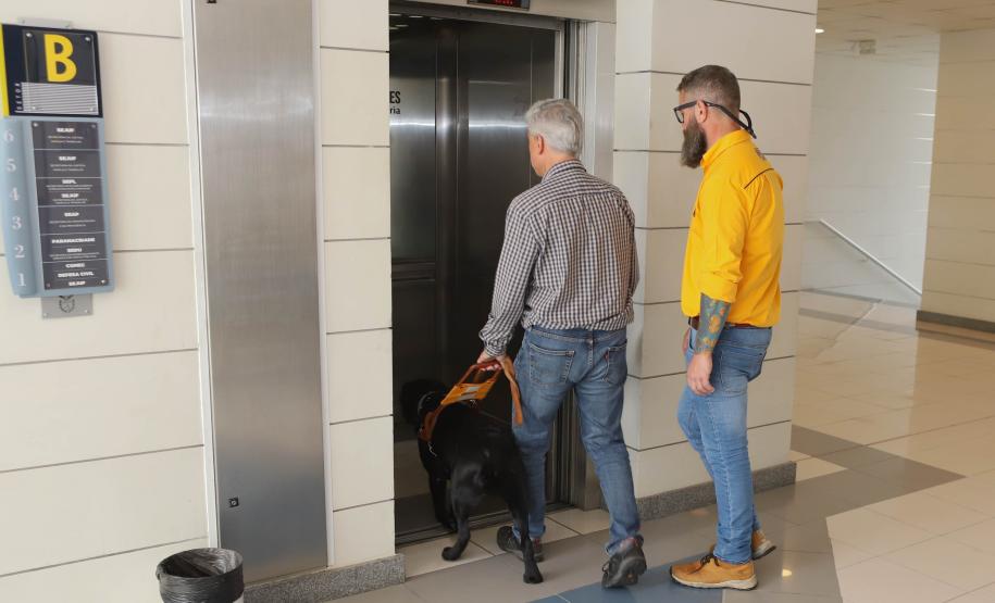 Conheça Rock e Roberto Leite, cão-guia e servidor cego que vão trabalhar no Governo do Paraná