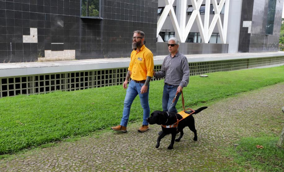 Conheça Rock e Roberto Leite, cão-guia e servidor cego que vão trabalhar no Governo do Paraná