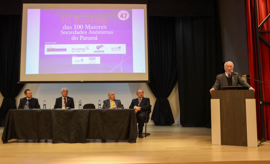 Piana apresenta ações do Estado a empresários durante evento das 100 maiores S/A do Paraná