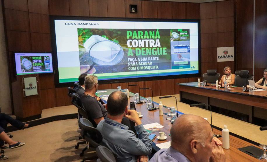 Reuniao do Comite de enfrentamento a Dengue no Palacio Iguacu, nesta quarta-feira (28).