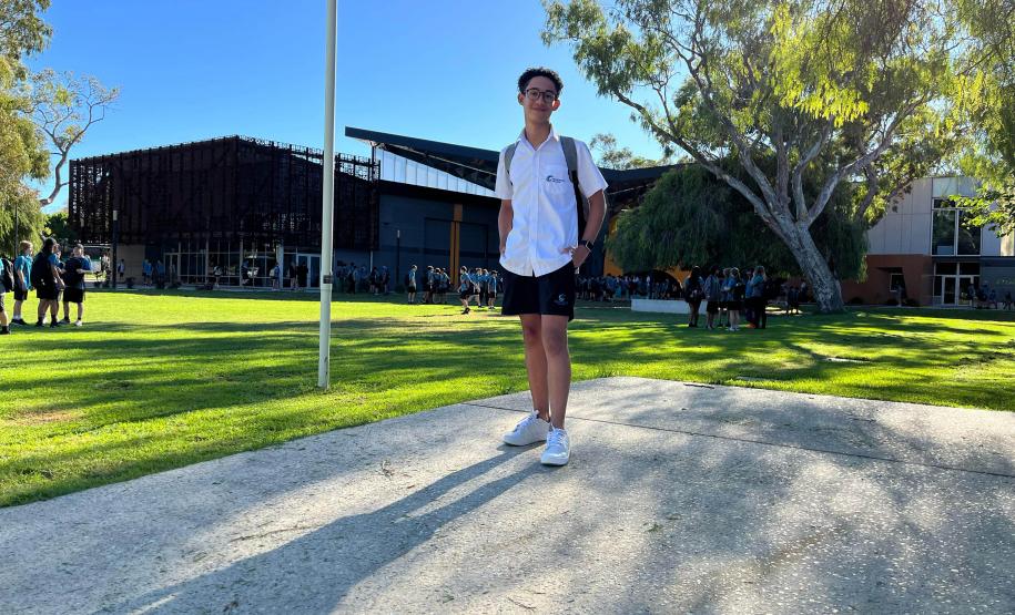 Luiz Fernando Souza de Andrade, 15 anos, estudante da cidade de Alto Paraíso que está em intercâmbio pelo programa Ganhando o Mundo da Secretaria de Estado da Educação na Austrália.