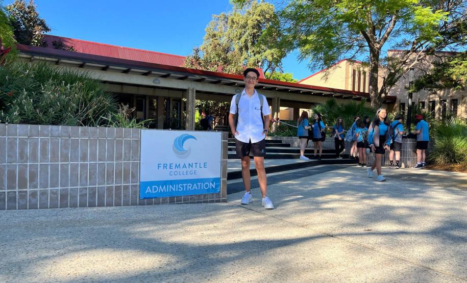 Luiz Fernando Souza de Andrade, 15 anos, estudante da cidade de Alto Paraíso que está em intercâmbio pelo programa Ganhando o Mundo da Secretaria de Estado da Educação na Austrália.