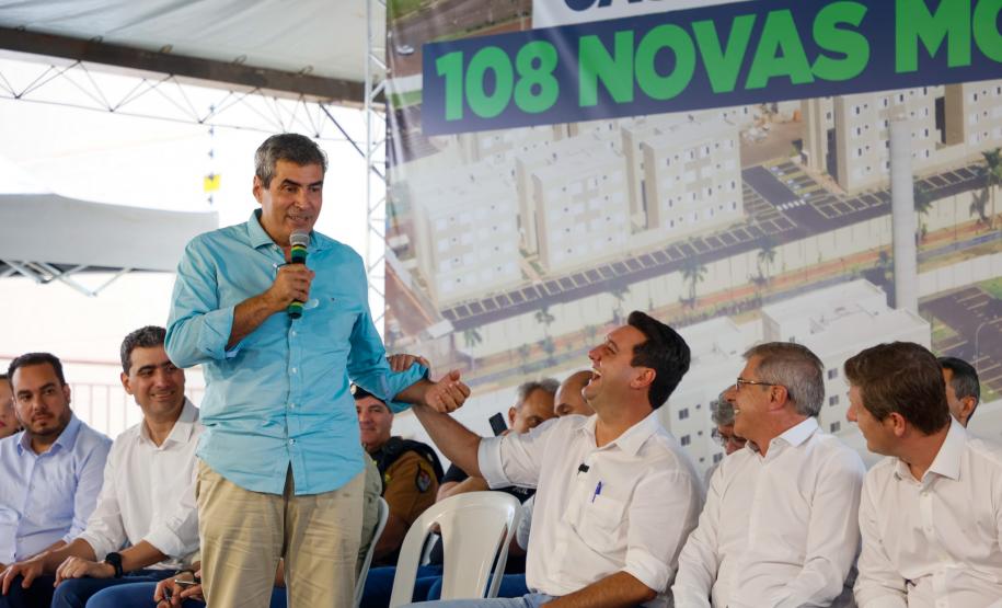 O governador Carlos Massa Ratinho Junior participou nesta quarta-feira (24) da inauguração do Residencial Laguna di Valência em Londrina, no Norte.