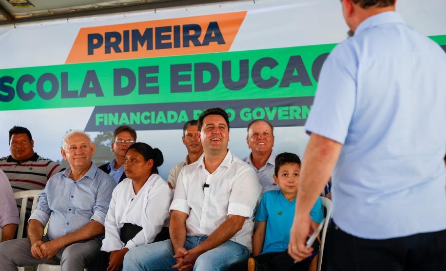O governador Carlos Massa Ratinho Junior inaugura a Escola de Educação Especial de Nova Laranjeiras, na região Centro-Sul do Paraná.