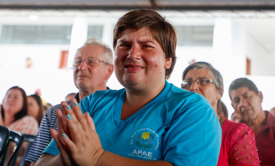 O governador Carlos Massa Ratinho Junior inaugura a Escola de Educação Especial de Nova Laranjeiras, na região Centro-Sul do Paraná.