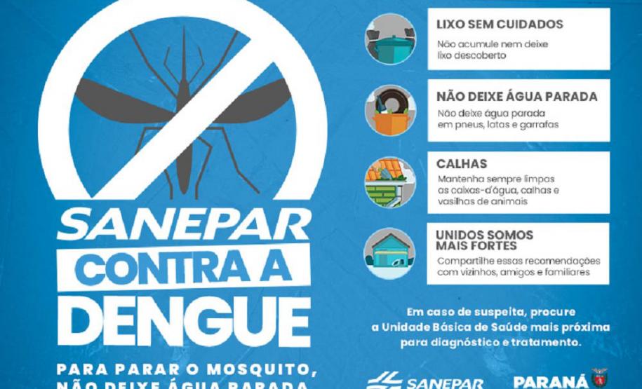 Sanepar realiza mutirão contra a dengue em 30 cidades neste sábado
