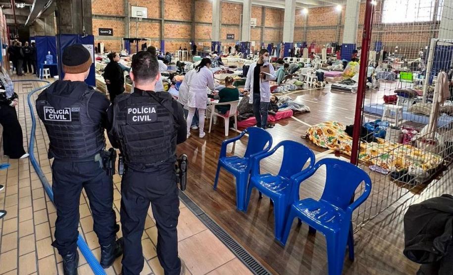 Com 104 agentes e muita tecnologia, forças de segurança do PR seguem apoiando o RS