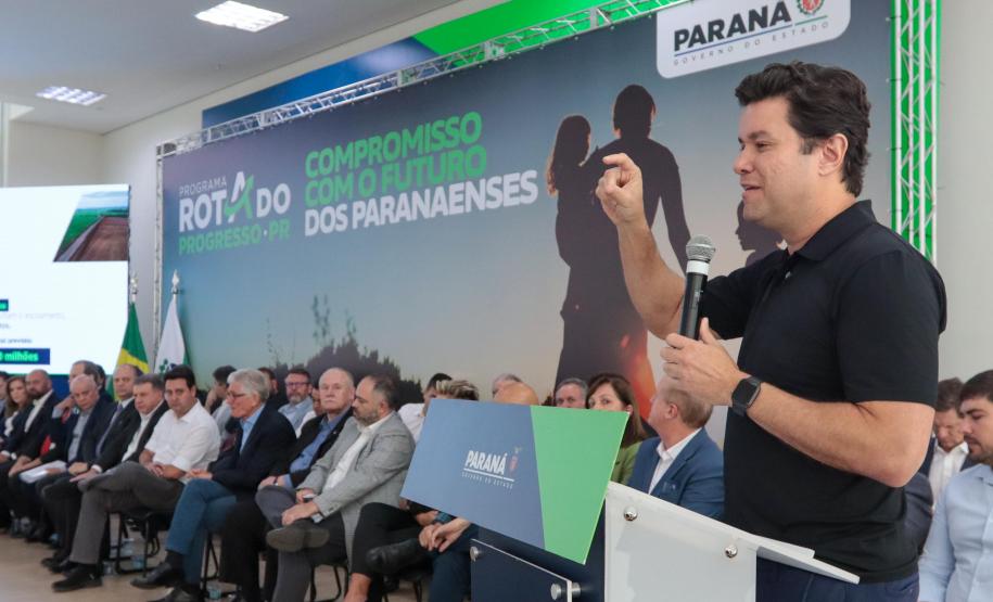 O governador Carlos Massa Ratinho Junior participa nesta quarta-feira (19), do lançamento Programa Rota do Progresso no Palácio Iguaçu.