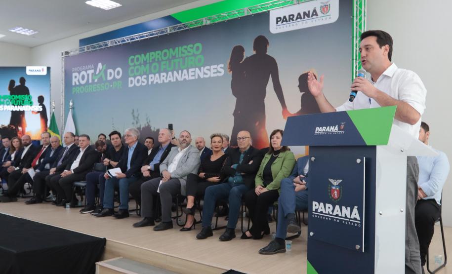 O governador Carlos Massa Ratinho Junior participa nesta quarta-feira (19), do lançamento Programa Rota do Progresso no Palácio Iguaçu.