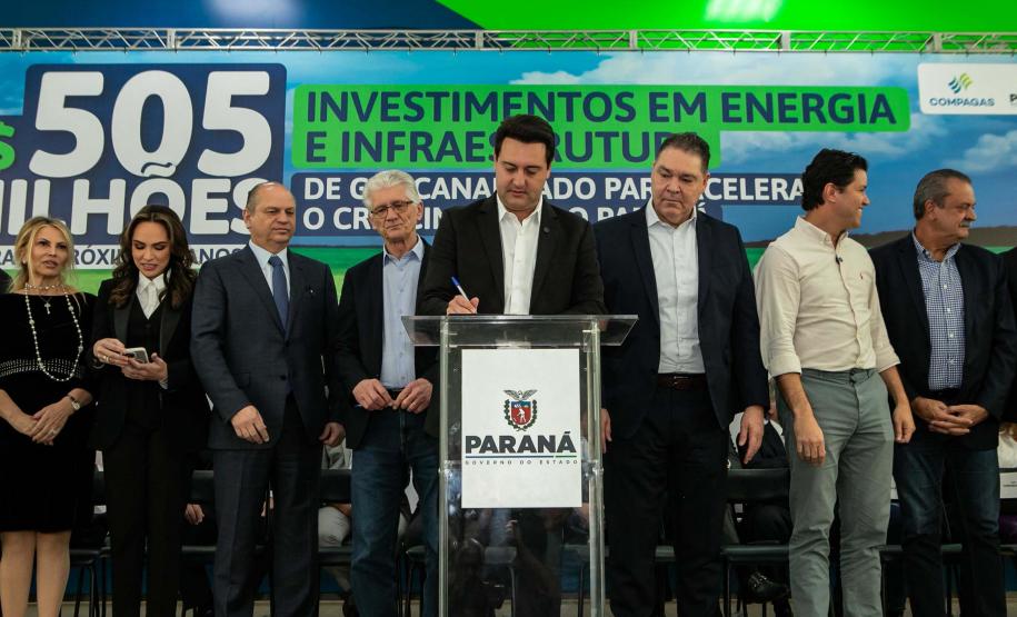Curitiba, 24 de junho de 2024 - Governador Carlos Massa Ratinho Junior anunciou investimentos de R$ 505 milhões em energia e infraestrutura de gás canalizado para acelarar o crescimento do Paraná.