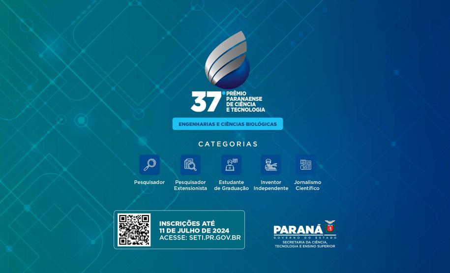 Inscrições para a 37ª edição do Prêmio de Ciência e Tecnologia vão até 11 de julho
