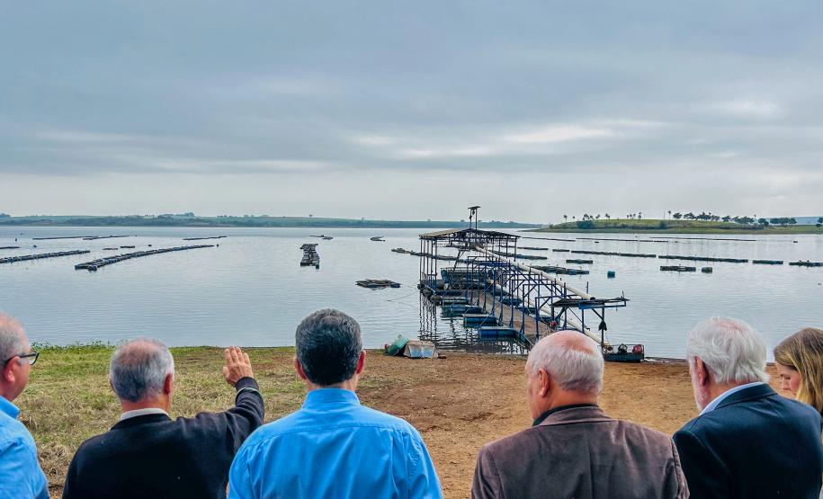 O governador em exercício Darci Piana recebeu o ministro da Pesca e Aquicultura, André de Paula, em uma visita a produtores de tilápia em Alvorada do Sul e Bela Vista do Paraíso, na região Norte do Paraná, nesta segunda-feira (15).