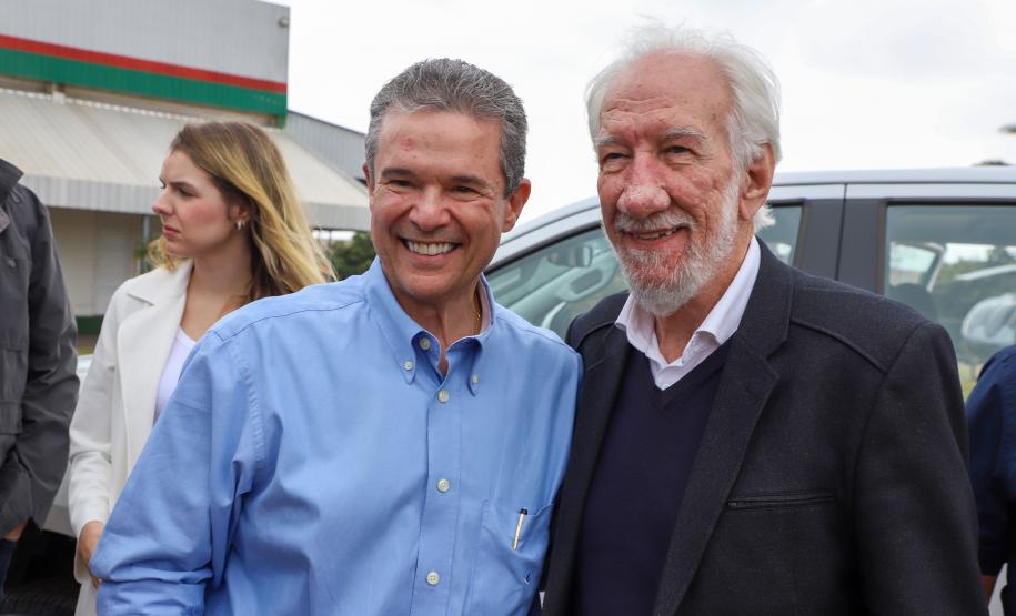 O governador em exercício Darci Piana recebeu o ministro da Pesca e Aquicultura, André de Paula, em uma visita a produtores de tilápia em Alvorada do Sul e Bela Vista do Paraíso, na região Norte do Paraná, nesta segunda-feira (15).