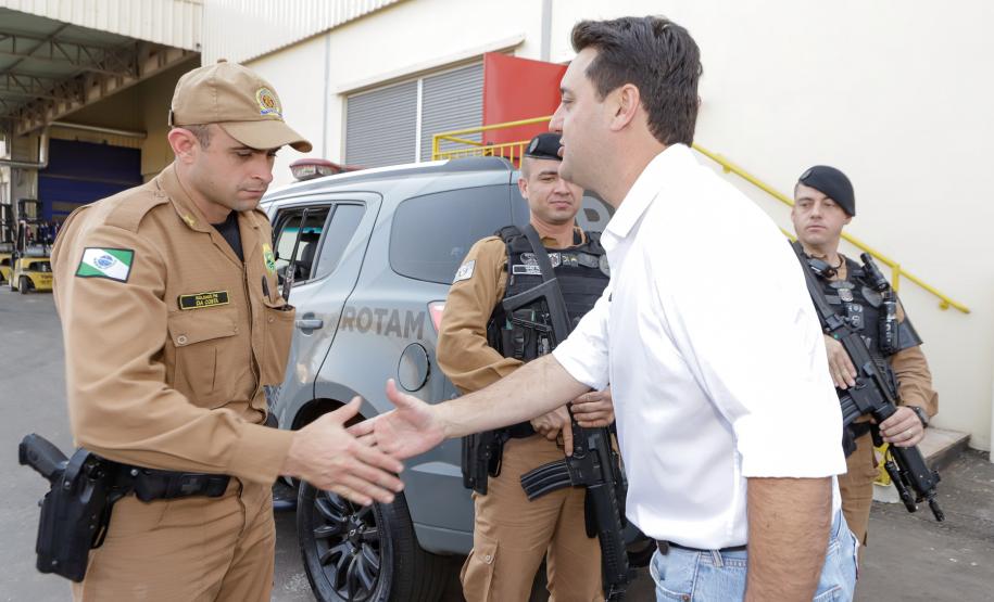 Campo Mourão, 16 de agosto de 2024 - O governador Carlos Massa Ratinho Junior participa da inauguração da indústria de rações e do lançamento da pedra fundamental da indústria de etanol e milho da Coamo em Campo Mourão.