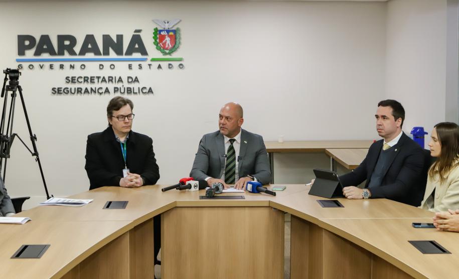 Curitiba, 12 de agosto de 2024 - Coletiva de imprensa na Secretaria Estadual de Segurançna Pública (Sesp) sobre a queda do avião em Vinhedos (SP).