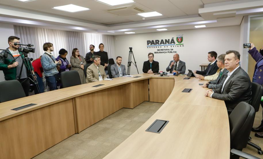 Curitiba, 12 de agosto de 2024 - Coletiva de imprensa na Secretaria Estadual de Segurançna Pública (Sesp) sobre a queda do avião em Vinhedos (SP).