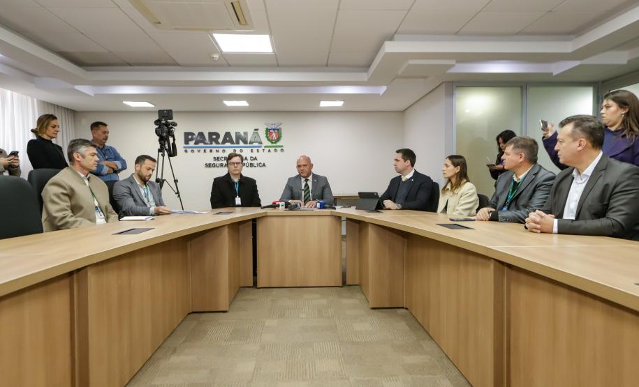 Curitiba, 12 de agosto de 2024 - Coletiva de imprensa na Secretaria Estadual de Segurançna Pública (Sesp) sobre a queda do avião em Vinhedos (SP).
