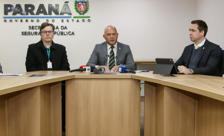 Curitiba, 12 de agosto de 2024 - Coletiva de imprensa na Secretaria Estadual de Segurançna Pública (Sesp) sobre a queda do avião em Vinhedos (SP).