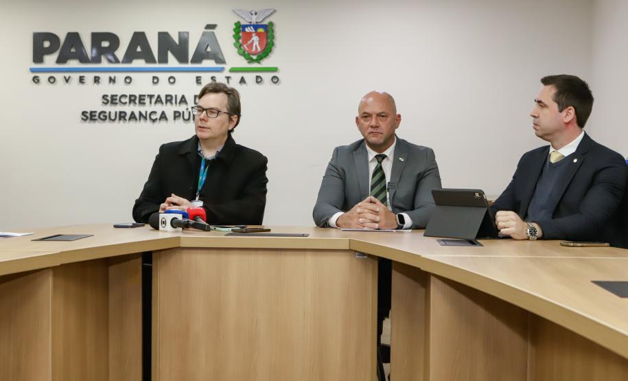 Curitiba, 12 de agosto de 2024 - Coletiva de imprensa na Secretaria Estadual de Segurançna Pública (Sesp) sobre a queda do avião em Vinhedos (SP).
