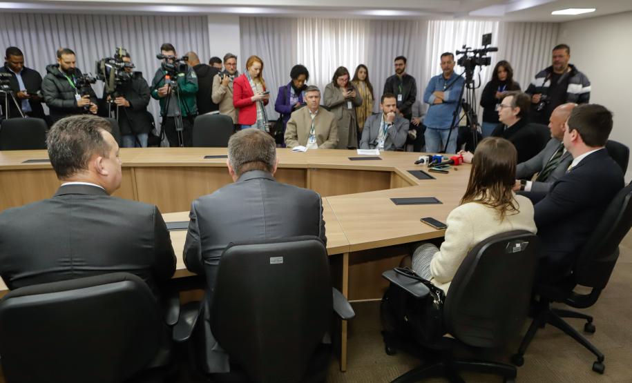 Entrevista coletiva na Secretaria Estadual de Segurança Pública (Sesp). Com a palavra o secretário estadual da Segurança Pública, Hudson Teixeira.