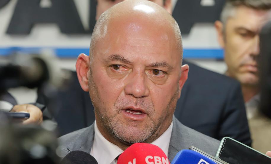 Entrevista coletiva na Secretaria Estadual de Segurança Pública (Sesp). Com a palavra o secretário estadual da Segurança Pública, Hudson Teixeira.