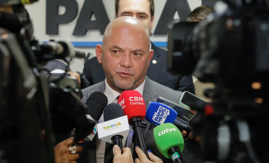 Entrevista coletiva na Secretaria Estadual de Segurança Pública (Sesp). Com a palavra o secretário estadual da Segurança Pública, Hudson Teixeira.