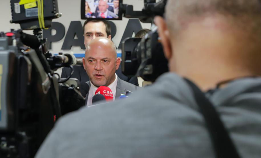 Curitiba, 12 de agosto de 2024 - Coletiva de imprensa na Secretaria Estadual de Segurançna Pública (Sesp) sobre a queda do avião em Vinhedos (SP).