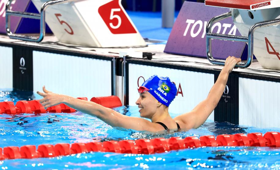 01.09.24 - Jogos Paralímpicos Paris 2024 - Badminton Paralimpico - Vitor Tavares - BRA x FRA, em Arena Porte de la Chapelle. Foto: Ana Patrícia Almeida/CPB @anapatricia.foto