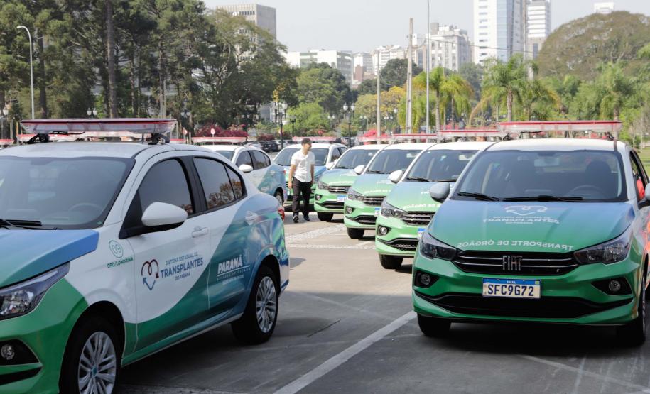 Curitiba, 23 de setembro de 2024 - O governador Carlos Massa Ratinho Junior realiza a entrega de veículos destinados ao serviço de transporte de órgãos.