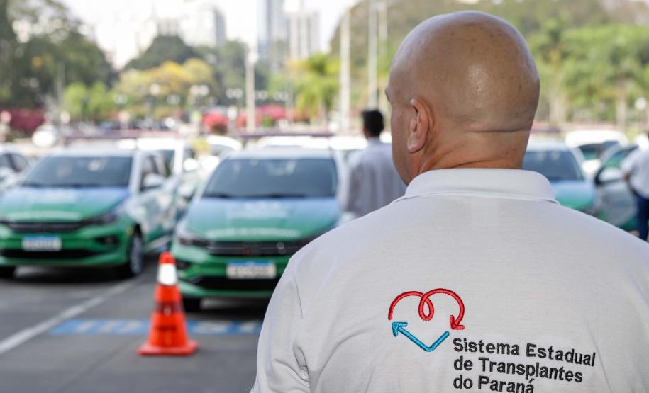 Curitiba, 23 de setembro de 2024 - O governador Carlos Massa Ratinho Junior realiza a entrega de veículos destinados ao serviço de transporte de órgãos.