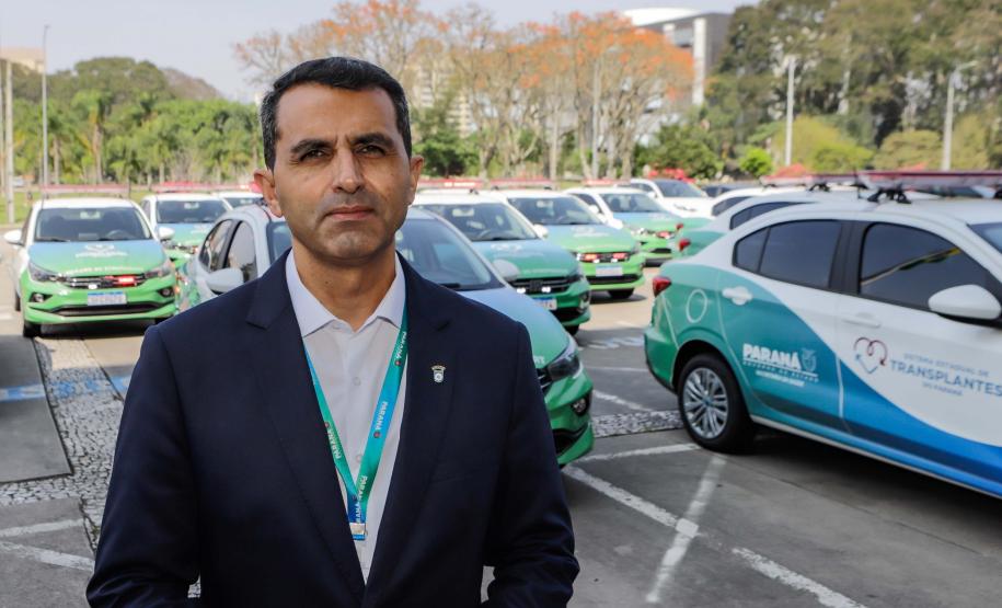 Curitiba, 23 de setembro de 2024 - O governador Carlos Massa Ratinho Junior realiza a entrega de veículos destinados ao serviço de transporte de órgãos.