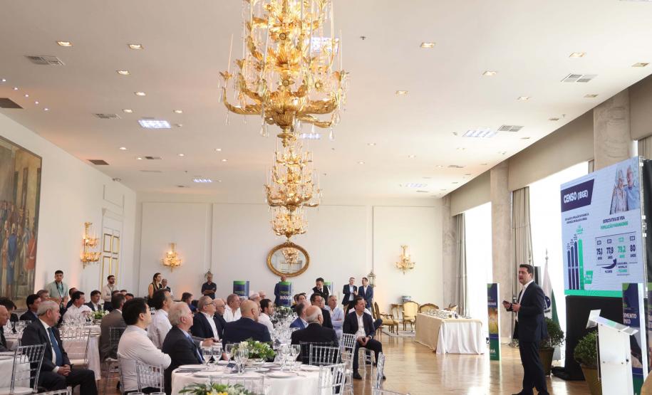 Ratinho Junior apresenta avanços econômicos e sociais do Paraná a empresários
