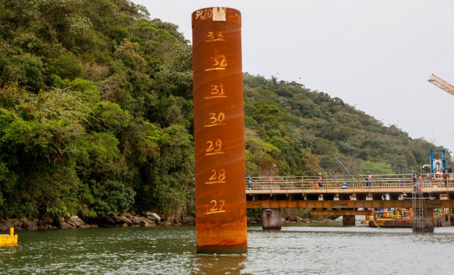 Dentro do cronograma, obras da Ponte de Guaratuba chegam a 22,6% de execução