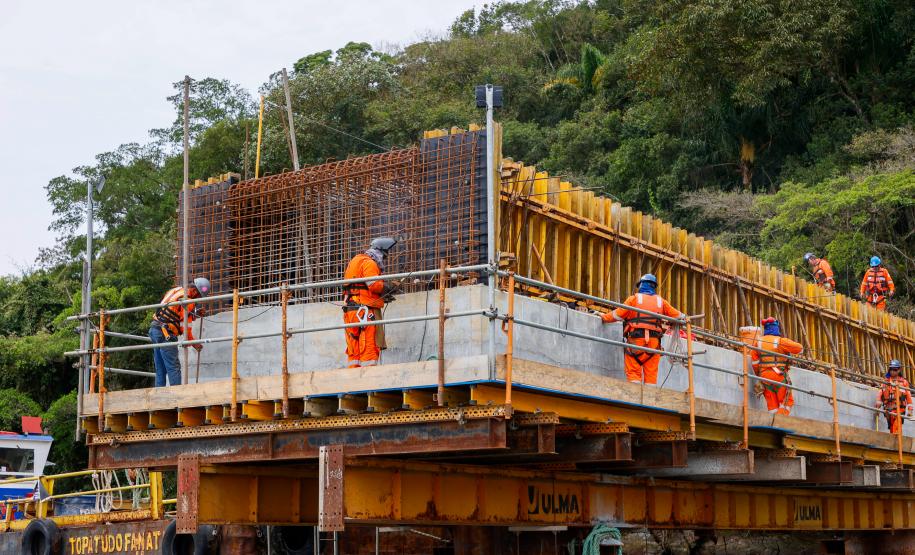 Dentro do cronograma, obras da Ponte de Guaratuba chegam a 22,6% de execução
