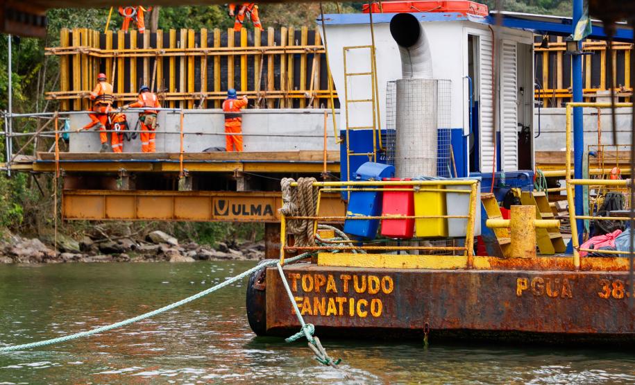 Dentro do cronograma, obras da Ponte de Guaratuba chegam a 22,6% de execução
