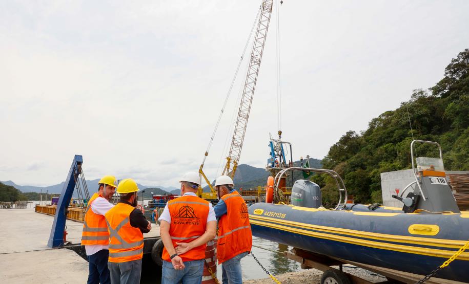 Dentro do cronograma, obras da Ponte de Guaratuba chegam a 22,6% de execução