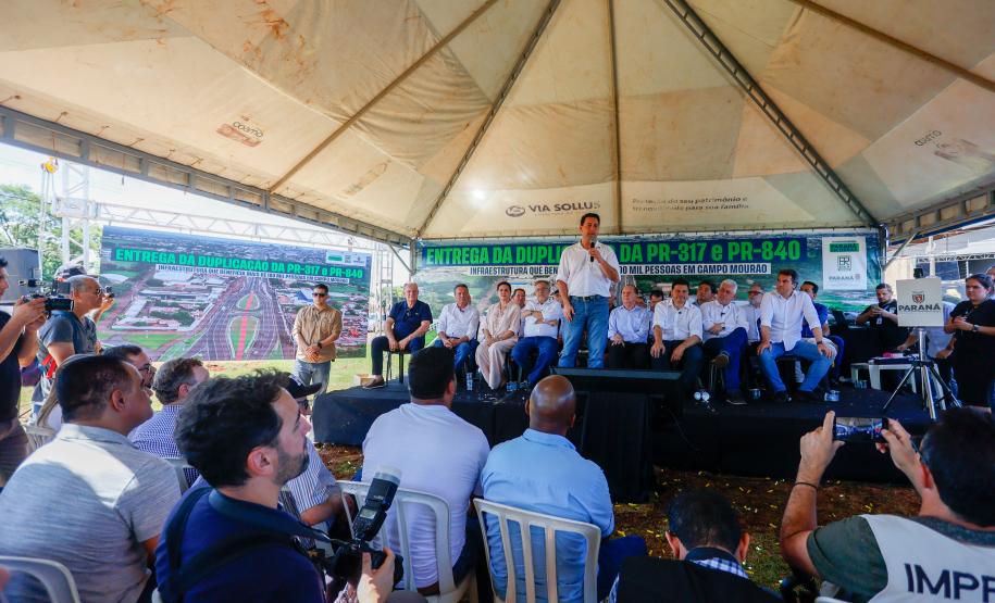Governador inaugura a duplicação da PR-317 e PR-840 em Campo Mourão