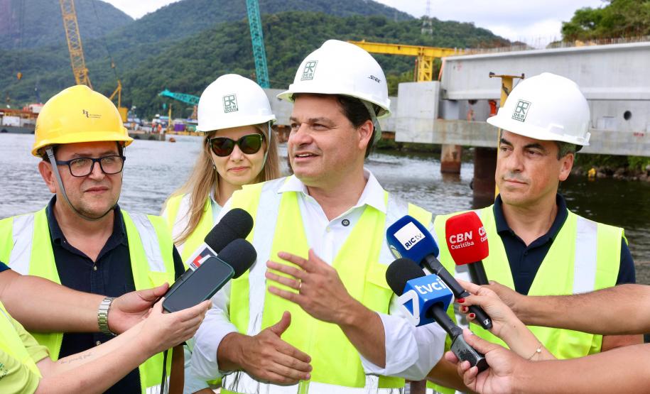 Com avanços na estrutura, Ponte de Guaratuba alcança 35,3% de execução