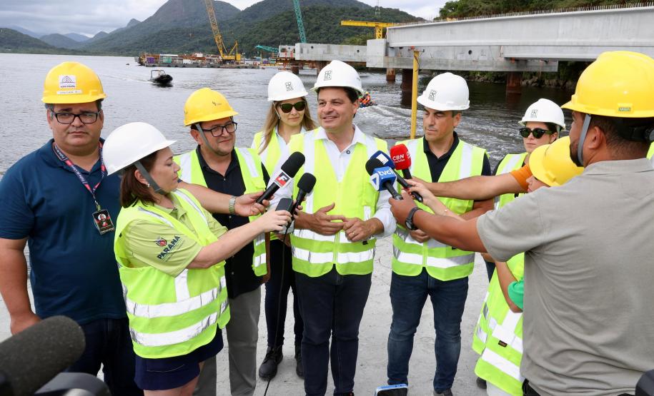 Com avanços na estrutura, Ponte de Guaratuba alcança 35,3% de execução