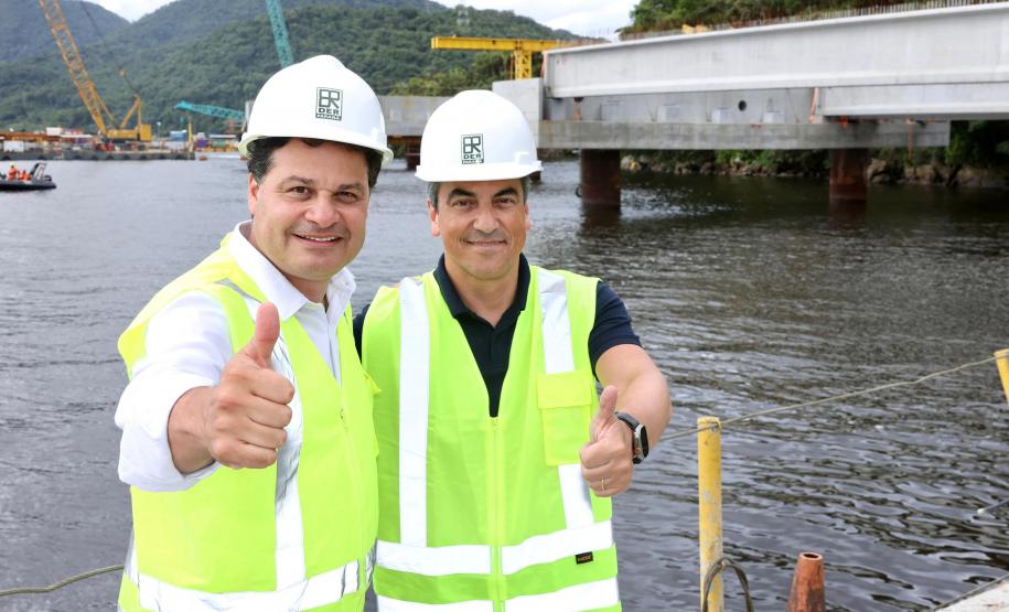 Com avanços na estrutura, Ponte de Guaratuba alcança 35,3% de execução