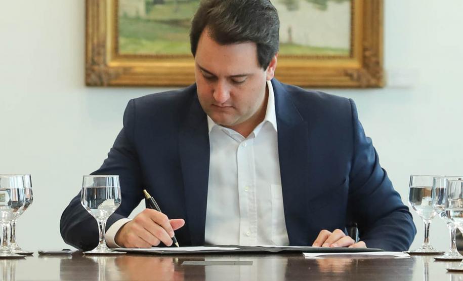 Ratinho Junior anuncia Leonaldo Paranhos, Rafael Greca e Ulisses Maia como secretários Foto: Rodrigo Felix Leal/SEIL