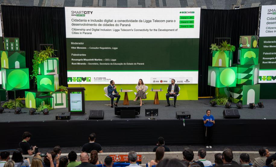 Educação do Paraná destaca avanços em conectividade e inteligência artificial no 6° Smart City Expo Curitiba Foto: Lucas Fermin/SEED