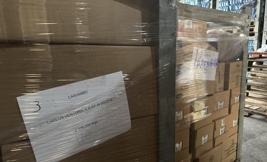 A 2ª remessa de alimentos não perecíveis para as escolas estaduais já está em andamento Foto: Karina Audrey - Fundepar
