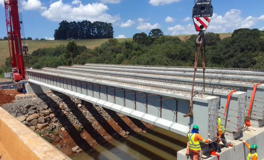 Duplicação da PRC-466 em Guarapuava avança com nova ponte e pista de concreto Foto: DER